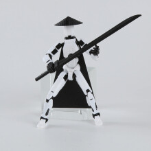 Războinici orientali articulați pentru expunere dinamică - Seria T13Wandering Blade, figurine artiști marțiali poziționabile imprimate 3D (alb)