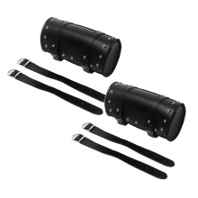 Liquidación: Juego de bolsas para manillar y horquilla de motocicleta por $10 – Piel sintética, resistente, con correas, 2 piezas, compatible con