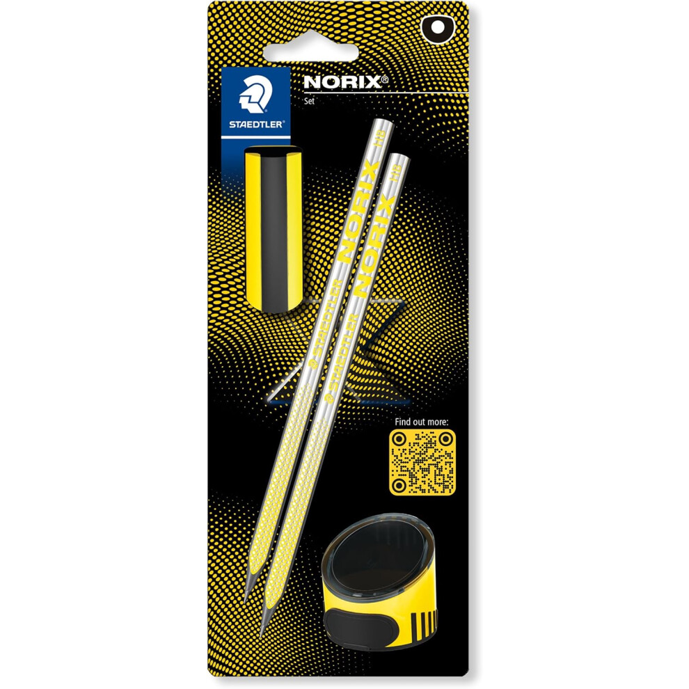 Staedtler Norix Hb Pencils, Eraser, Sharpener Yellow