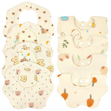 Pacote com 8 babadores de musselina superabsorventes de 4 camadas para bebês e crianças pequenas, ideais para a fase de dentição e salivação