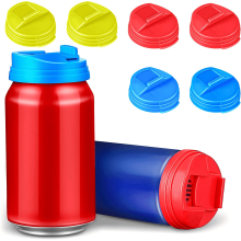Springcorner - Paquete de 6 tapas para latas de refresco, tapas a presión a prueba de fugas para agua carbonatada, refrescos y cerveza (multicolor)
