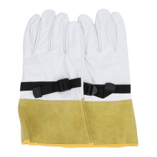 Leather Work Gloves Cover, Cut &amp; Puncture Resistant, Insulated, Elastic Strap