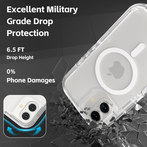 Διαφανής θήκη iPhone17 συμβατή με MagSafe: Τριπλής στρώσης μαγνητική, ανθεκτική σε 1