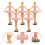 5Stk Ballettpuppe Aus Pinkem Kunststoff 10