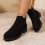 Γυναικεία μποτάκια Willtoo Chunky Ankle Boots, Slip-On από ελαστικό σουέτ, με στρογγυλή μύτη, 5