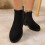 Γυναικεία μποτάκια Willtoo Chunky Ankle Boots, Slip-On από ελαστικό σουέτ, με στρογγυλή μύτη, 7