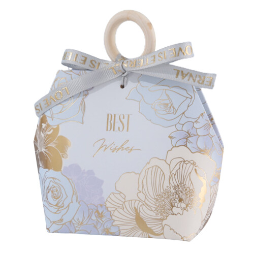 Bonboniere mit Papierblumenmuster als Hochzeitsgeschenk