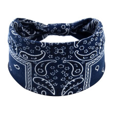 Breites Boho-Haarband für Damen mit Knoten, Blumenmuster, elastisch