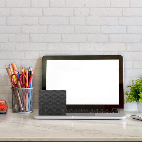 Lettore DVD esterno in plastica nera con USB 3.0 per computer, non richiede driver. 2