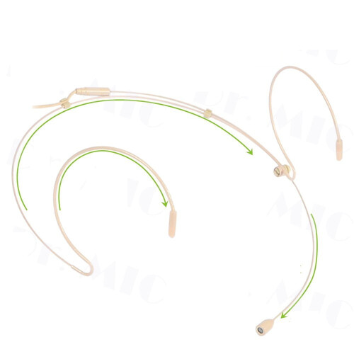 Double Earhook Headset Mic Headworn Microphone for compatible with Sennheiser Wireless Beige 1