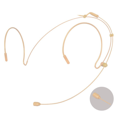 Double Earhook Headset Mic Headworn Microphone for compatible with Sennheiser Wireless Beige 2
