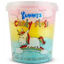 6pk Yummys Unicorn Candy Floss 50g Tubs - Fluffy Cotton Candy Party Pack
