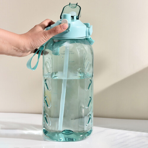 Μεγάλο αθλητικό μπουκάλι νερού 2200ML, πράσινο, πλαστικό, κανάτα γυμναστικής 2