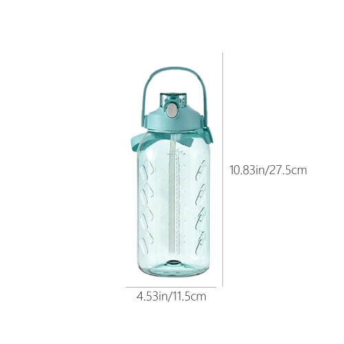 Μπουκάλι νερού 2200 ml με στεγανό καλαμάκι, χωρίς BPA, δείκτη χρόνου, φαρδύ στόμιο – 2