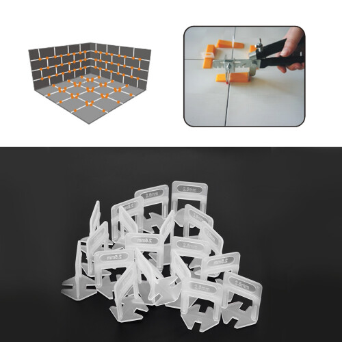 Easy to Install Tile Alignment Solution, Tile Leveling System Clips With2.5mm Precision Gap For Consistent Spacing, Leveling Spacer Clips Enhance 2