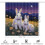 Σετ κουρτινών μπάνιου White Bunnies Moonlit Field 4 τεμαχίων με χαλιά, καπάκι και πατάκι 2
