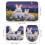 Σετ κουρτινών μπάνιου White Bunnies Moonlit Field 4 τεμαχίων με χαλιά, καπάκι και πατάκι 3