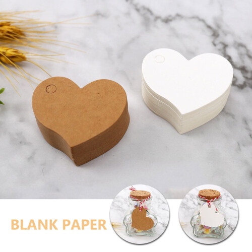 Heart-Shaped Paper Tags with String 200 pcs 1
