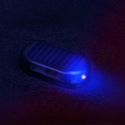 Solar Car Dummy Alarm Lights Set 2 Red Blue LED 1