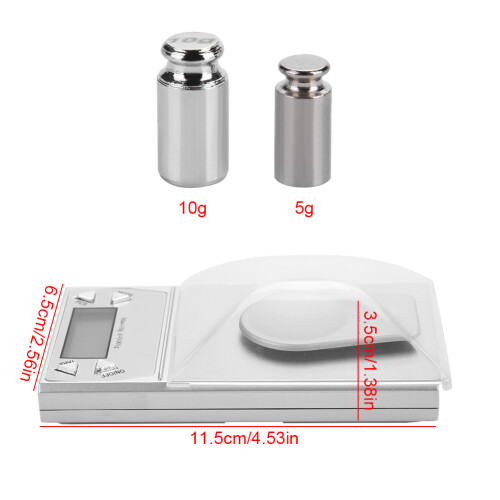 Multifunctional Weighing Tool For Compact And Portable Scale, High Precision Digital Milligram Scale With Calibration Weights Included, Tare Function 2
