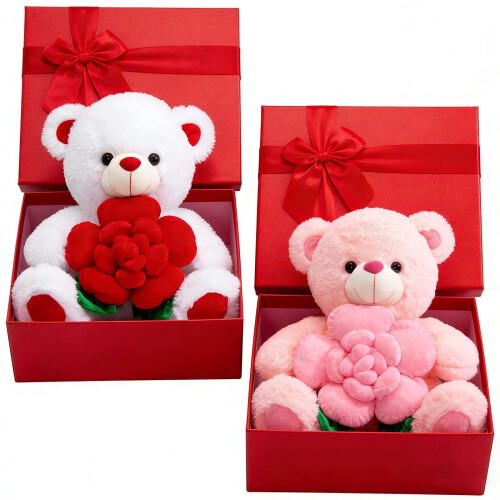 Urso de Pelúcia Rosa 20cm Macio - Presente 2