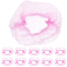 100Pcs Comfortable Pink Disposable Hair Caps Non-Woven Bouffant Covers