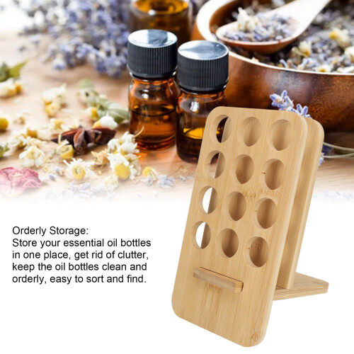 Natural Wood Essential Oil Stand 12x10ml Tabletop 2