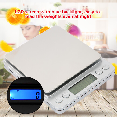 High-Precision Digital Scales, Backlit Lcd Display Scale for Multi-Unit Conversion, Automatic Zero Adjustment & Power-Off, Stainless Steel Design, 2