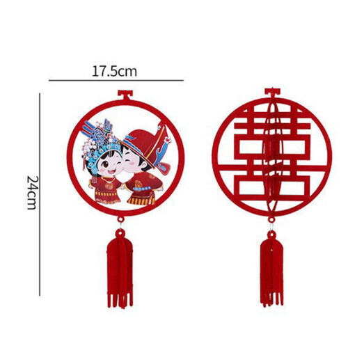 Wedding Decoration Tassel Pendant Red Blessing Character 1