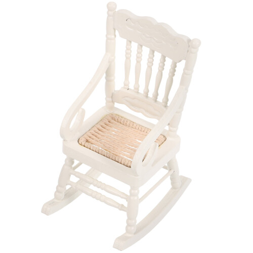 Rocking Chair Miniature Things White Wood 1Set 1
