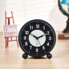 1 Pc 4.33x4.53" Glow-in-Dark Battery Alarm Clock for Bedroom, Non-Ticking, Black – Compatible with Home & Kids' Decor