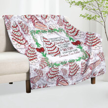 Extra Large Christmas Cake Throw Blanket – Soft Plush Flannel, Red Layered Cake Design, Cozy Holiday Gift, Anime Home Decor, Compatible with All