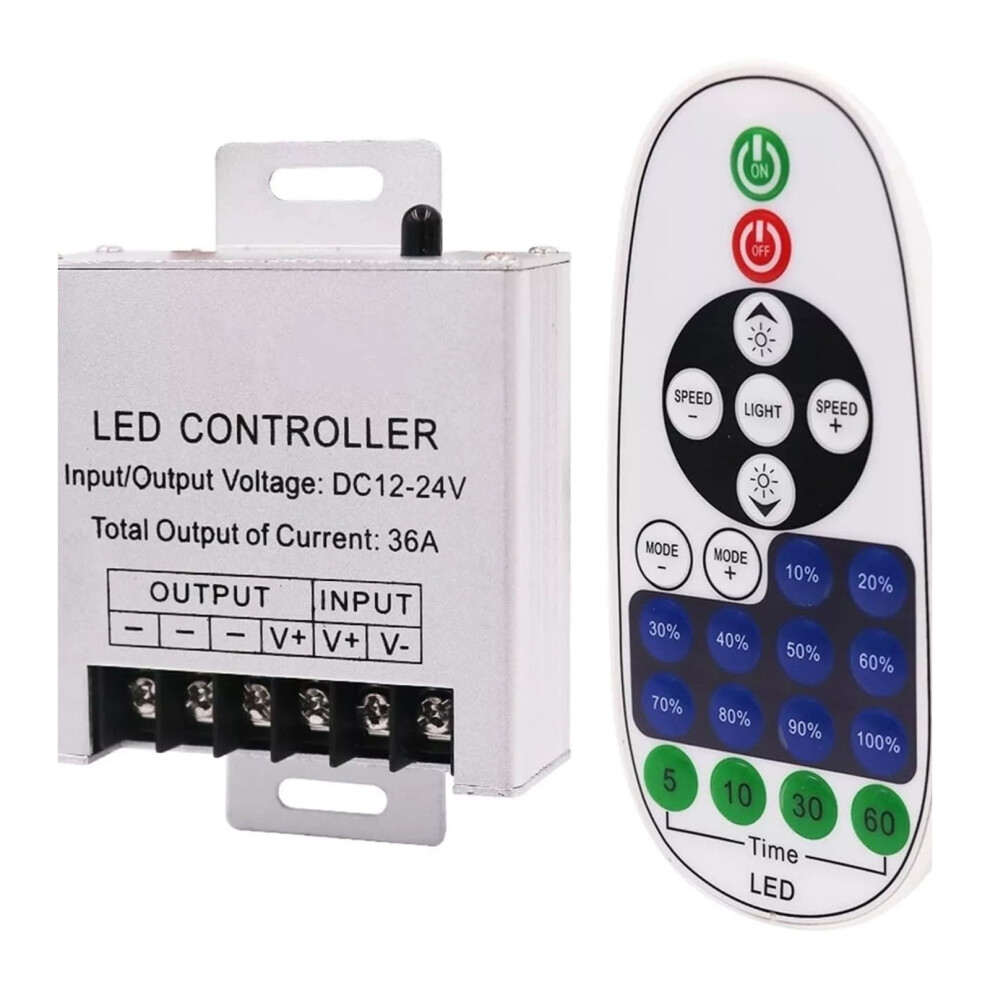 Dc12-24V Remote Dimmer For Single Color Led Strip Lights, Wireless Remote Led Controller 9558830175159