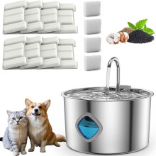 3.2L Quiet Self-Cleaning Cat Water Fountain with LED & Water Window, Compatible with Cats