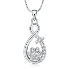 Infinity Urn Necklace for Human / Pet Ashes Cremation Urn Necklace with Paw Print Pet Memorial Ash Jewelry for Dog / Cat