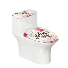 Mother's Day Bathroom Set Soft Easy Care 2 Piece Set with Fits All Toilet Shapes Bathroom Toilet Lid Cover Toilet Lid Covers Set Dustproof