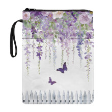 Butterfly and Floral Pattern Book Club Gifts Polyester Fabric Book Covers for Fater 11.42 x 8.66 Inch for Journals Planners Books Book Protection