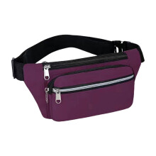 Unisex Crosses Waist Bag Large Capacity Waist Pack/hip Pack with Adjustable Strap Suitable for Outdoor Sports Travel Hiking Cycling,26x13cm(Purple)