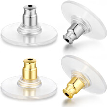 100pcs Hypoallergenic Flat Earring Backs for Studs & Heavy Earrings, Secure Screw-On, Compatible with Most Studs (White)