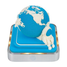 2026 3D Memo Pad Calendar with LED Lights, Desk Calendar Featuring Creative Earth Design for Office or Home Use