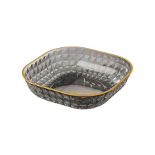 Fruit Tray - Fashion Multi-Color Large Capacity Salad Tray, Plastic Snack Candy Serving Platter for Living Room Coffee Table ( Black )