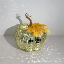 Pumpkin-Shaped Mirror Disco Ball 12-inch