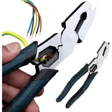 Industrial Multi-Function Cutting Pliers w/ Wire Stripper & Crimper, CR-V Steel, TPR Handle – DIY & Electrical Work