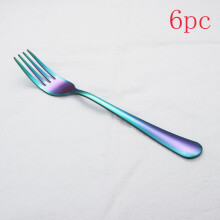 6 Piece Rainbow Stainless Steel Dinner Forks Dessert, Table, Household Forks Cutlery Utensils Set Of Forks Sturdy Colorful Forks Silverware