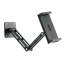 Wall Mount 360 Rotating Tablet Holder Stand, Adjustable and Foldable Aluminium Accessory for Tablets and Phones up to 13" in Any Space