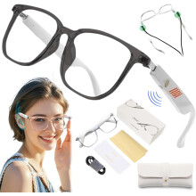 Euvelle Bluetooth Glasses for Women & Men - Smart Ai Glasses with Blue Light Filtering Lenses & Intelligent Touch (Grey)
