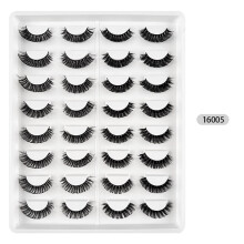 Russian Curl False Eyelashes 16 Pairs Pack - Thick Natural Look Premium Synthetic Lashes, Semi-Permanent Grafting Effect for Daily & Party Makeup
