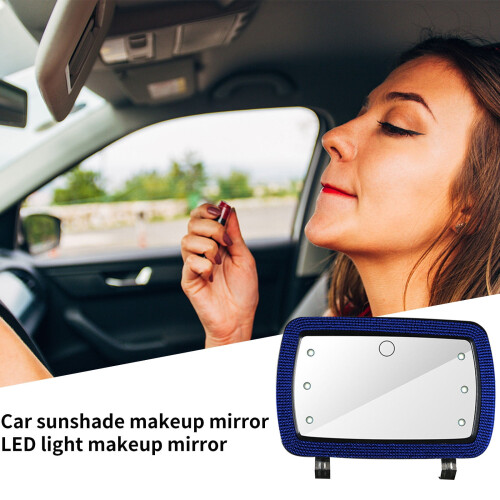 Rechargeable Car Visor Vanity Mirror with 3 Dimmable Light Modes, Clip-on for Sun Visor – Compatible with Most Vehicles 1