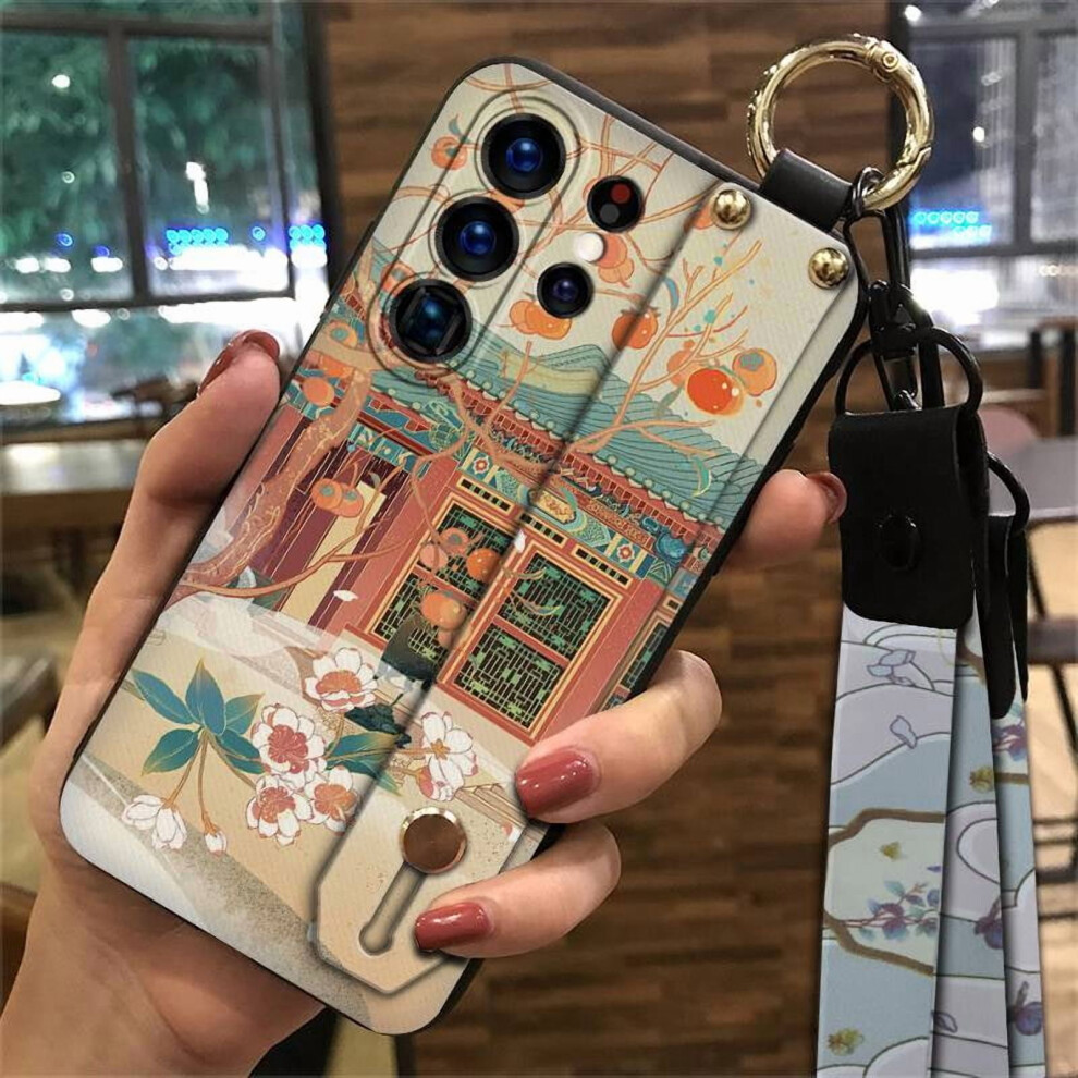 Samsung Galaxy S25 Ultra Phone Case Â Dust-Resistant, Chinese Style Lanyard, Kickstand, Shockproof, Wrist Strap, Protective Ring, Silicone 9101399439875