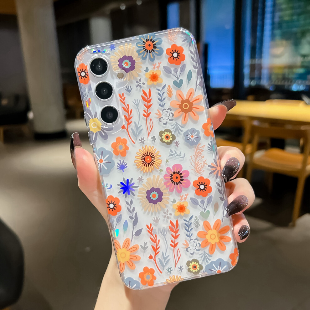 Case For Compatible With Samsung Galaxy S23 Case Clear With Design Slim Protective Soft Tpu Bumper Embossed Pattern,Garden 9485826750420